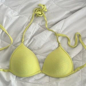 Yellow padded bikini top